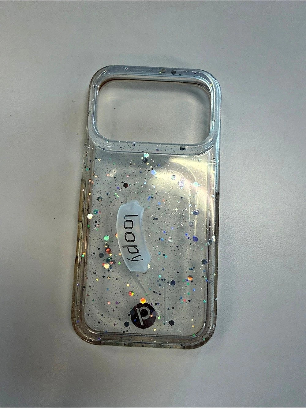 Loopy 17Pro Glitter Clear Phone Case Fair Condition